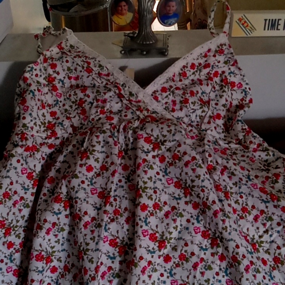 Leijeans summer 👗 dress.  Size XL. Ashton Crochet Dress. Red flowers